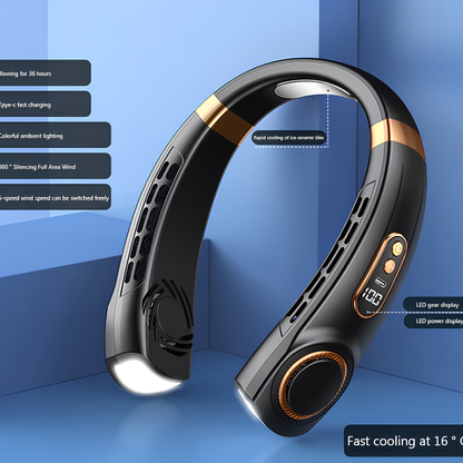 Wearable 5-Speed Neck Fan — Stay Cool Hands-Free Without Carrying A Fan