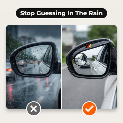 Car Mirror Rain Guard & Blind Spot Mirror — Clearer Visibility In Rain & Tight Driving