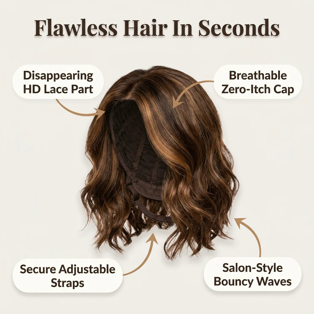 Natural Wavy Bob Wig — Natural Style Without Daily Hair Stress