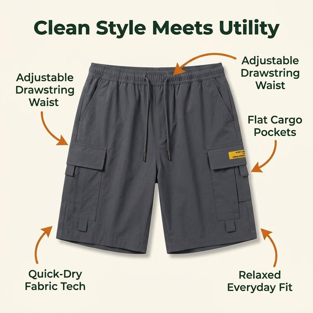 Men’s Lightweight Cargo Shorts — Clean Utility Without Heavy Bulk