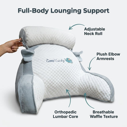 Back & Neck Comfort Pillow — Comfortable Lounging Without Stacking Pillows
