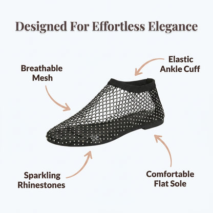 Mesh Rhinestone Booties — Step Into Sparkle Without Giving Up Comfort