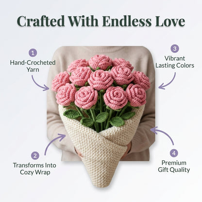 Crochet Rose Bouquet — Lasting Flowers Without Wilting