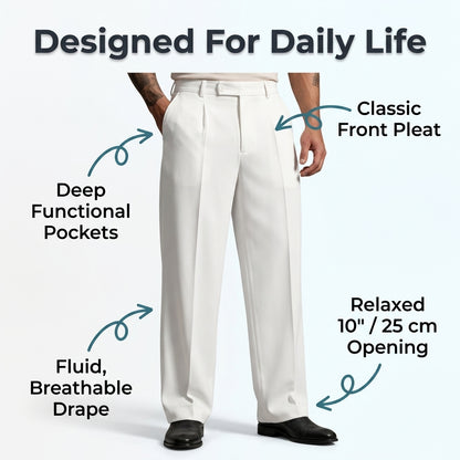 Men’s Pleated Wide-Leg Pants — Relaxed Style Without Tight, Restrictive Trousers