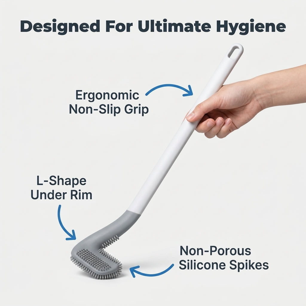 Silicone Toilet Brush - End of Smelly Brushes and Stained Toilet Bowls