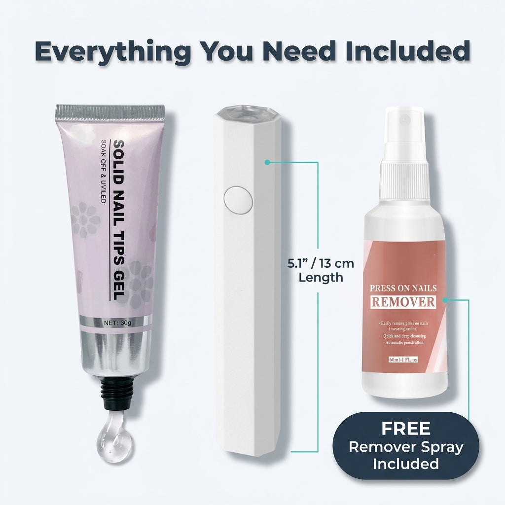 3-in-1 Gel Nail Glue Kit — Long-Lasting Press-On Nails Without Salon Appointments