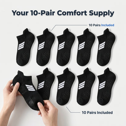 Low-Cut No-Show Sports Socks — Dry, Cushioned Comfort Without Bulky Socks