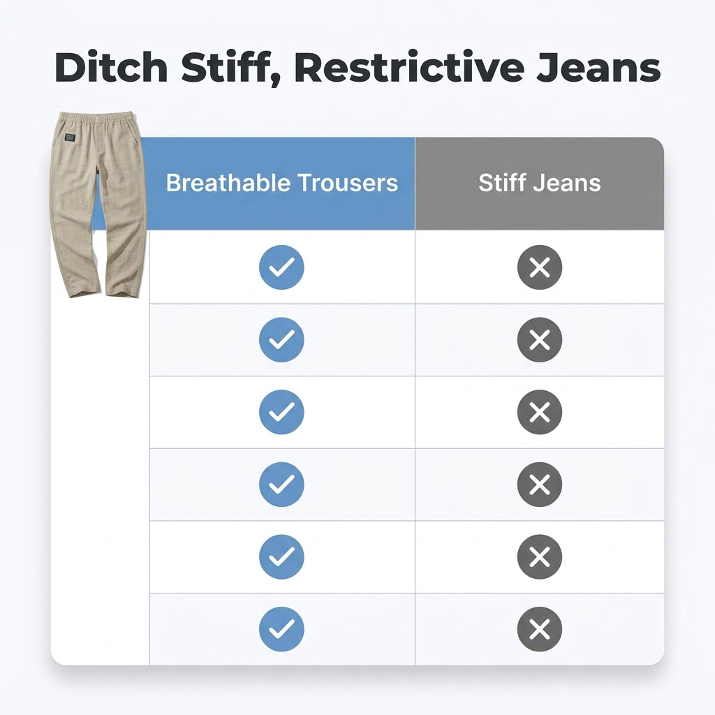 Breathable Straight-Leg Trousers For Men