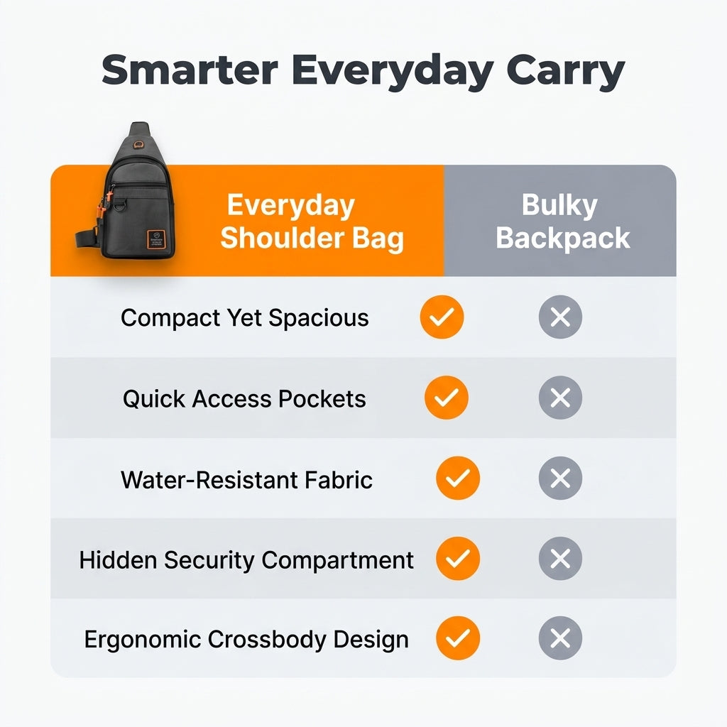 Multi-Compartment Crossbody Bag — Carry Essentials Without Bulky Backpacks