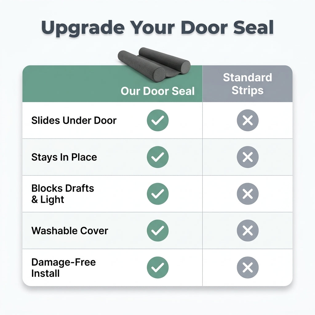 Door Bottom Seal Strip — Block Drafts, Pests & Noise Without Damaging Your Door
