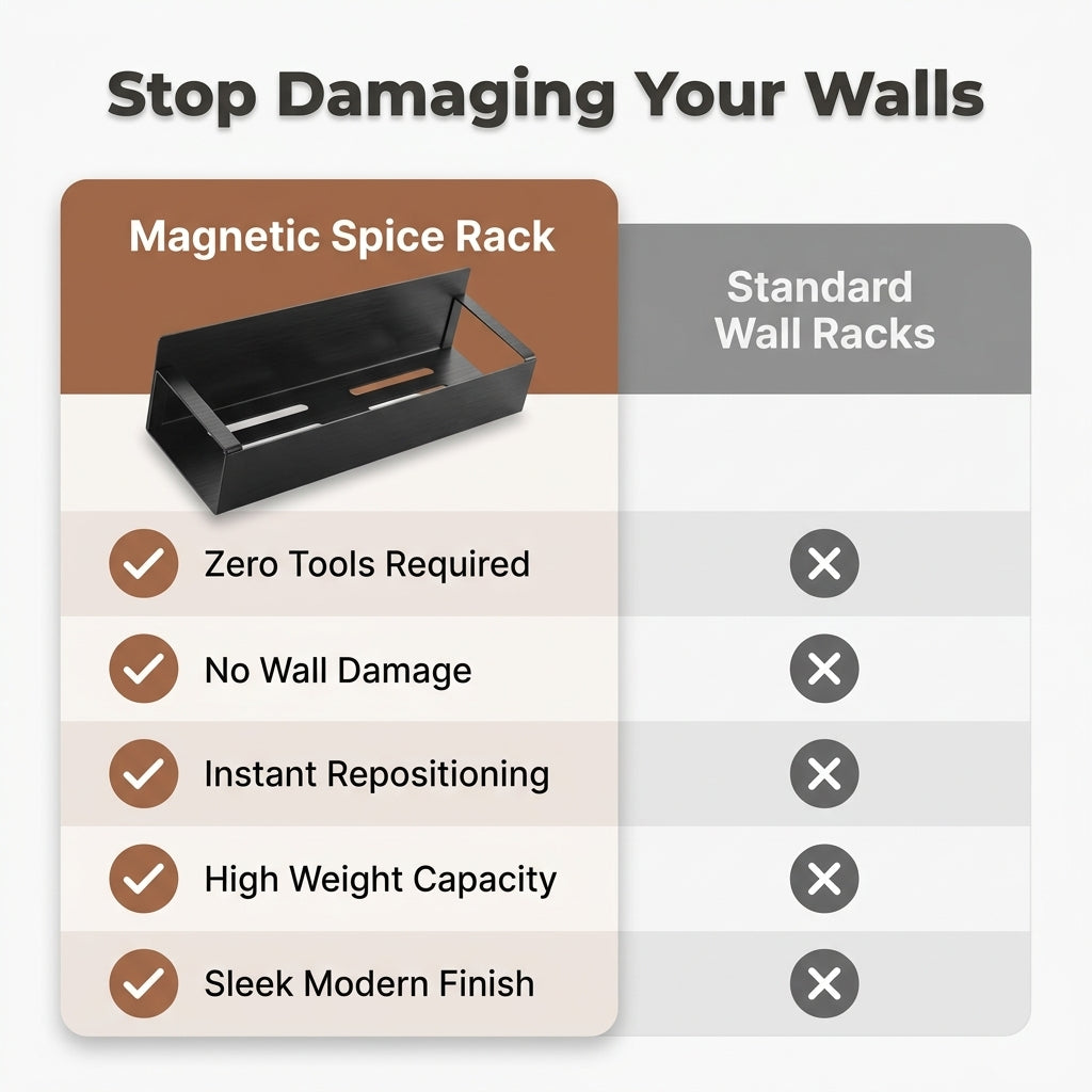 Magnetic Spice Rack Organizer — Instant Extra Storage Without Drilling Or Counter Clutter