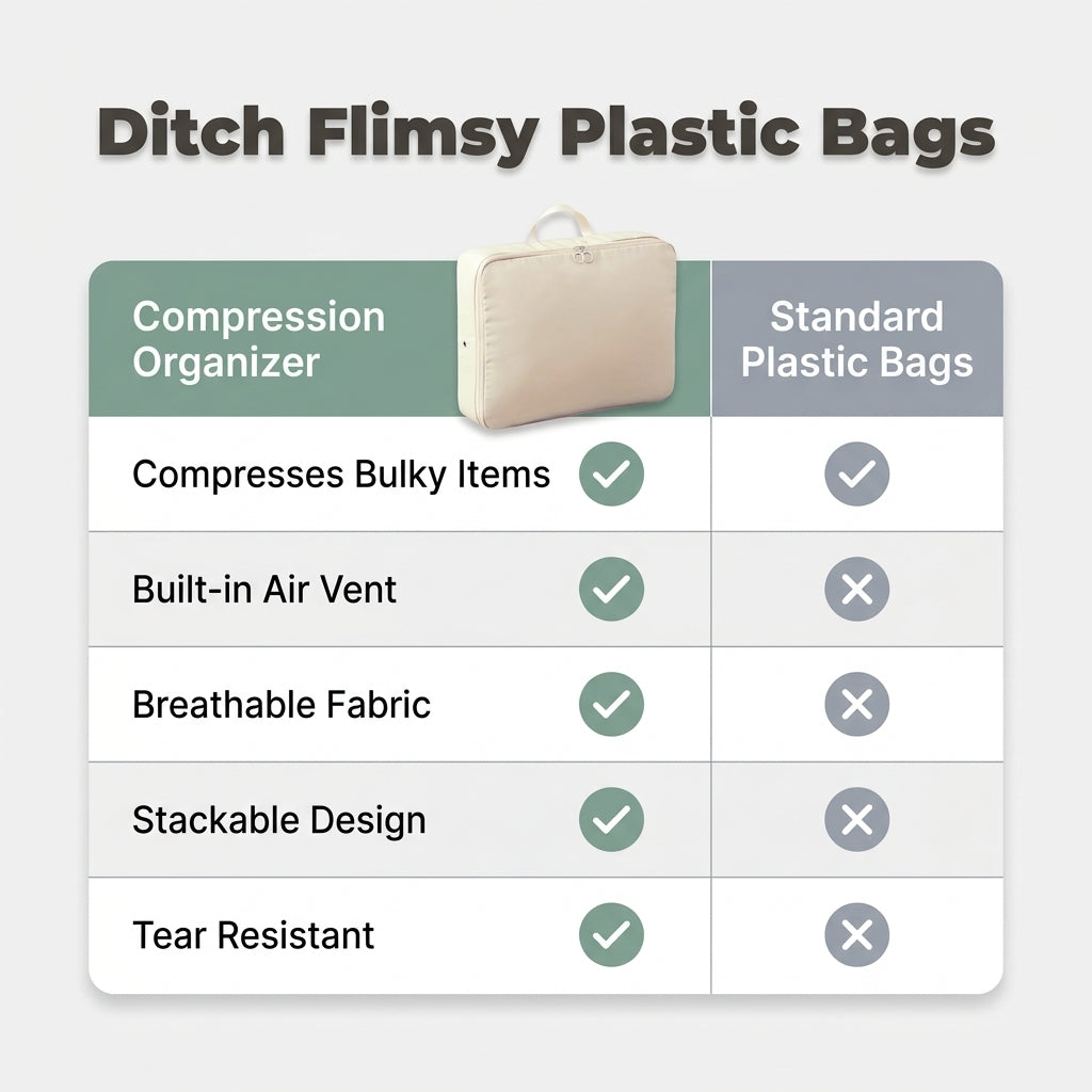 Foldable Compression Storage Bag — Maximize Closet Space Without Bulky Storage Bins