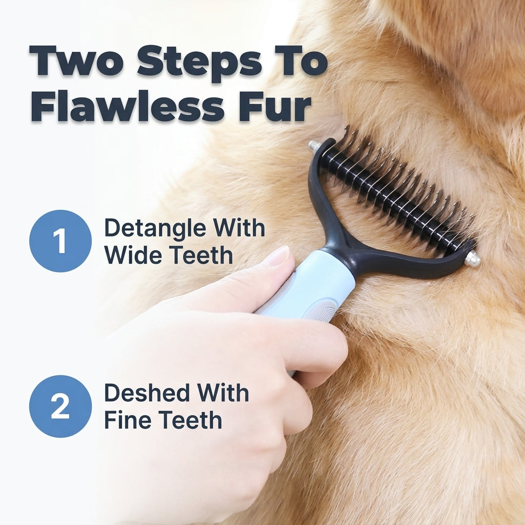Pet Hair Removal Grooming Comb — Remove Loose Fur Without Painful Pulling