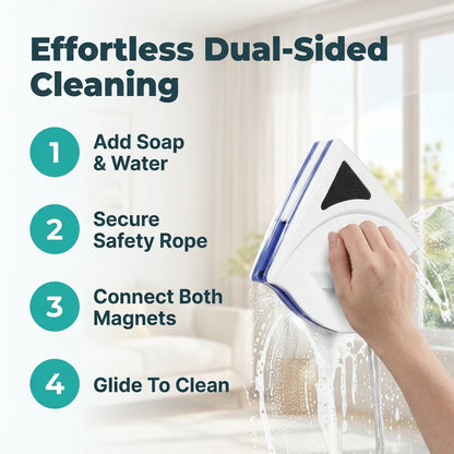 Magnetic Window Wiper — Clean Both Sides Without Reaching Outside