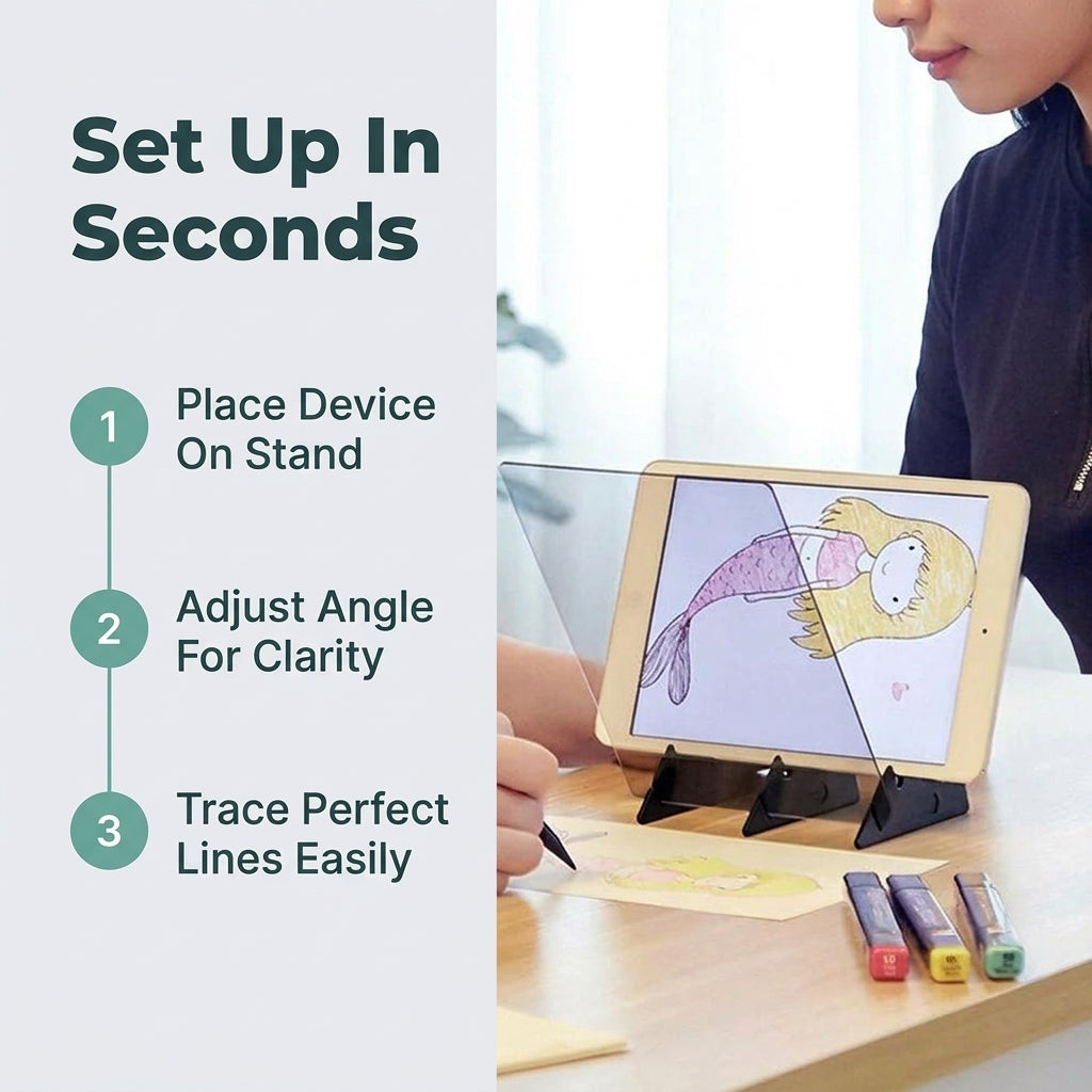 Image Reflector Drawing Board — Turn Photos Into Traceable Drawing Guides Without Apps Or Batteries