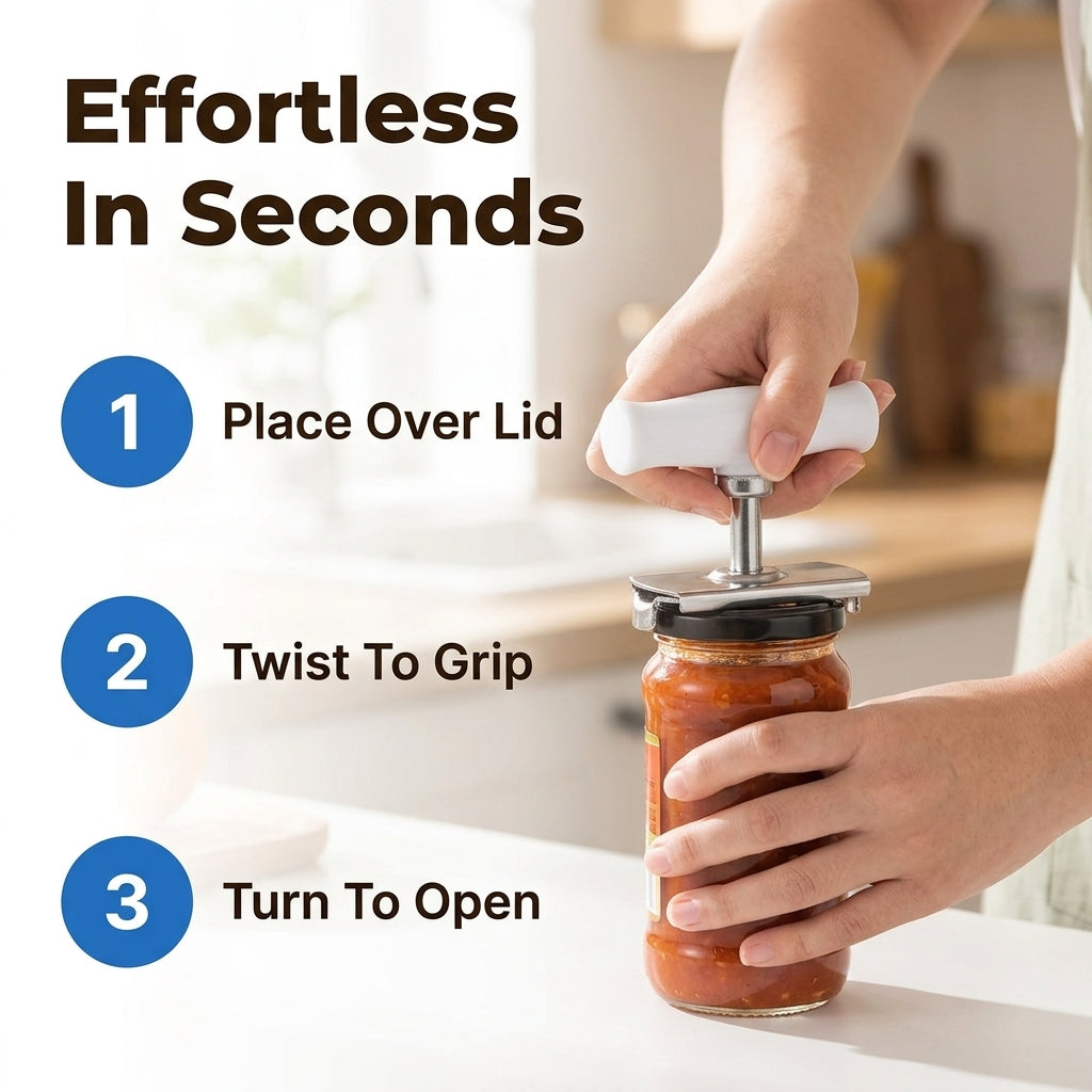 Adjustable Grip Jar Opener — Open Tight Lids Without Hand Strain
