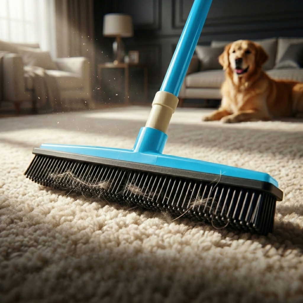 Pet Hair Removal Broom — Lift Stubborn Fur Without Vacuums, Sticky Rollers, Or Endless Sweeping