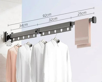 Wall-Mounted Folding Clothes Drying Rack — Dry More Laundry Without Taking Up Floor Space