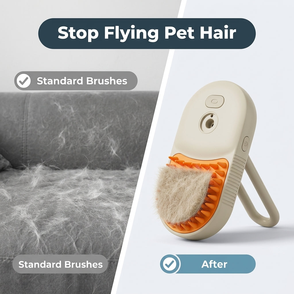 Pet Grooming Brush — Remove Loose Fur While Gently Massaging Your Pet