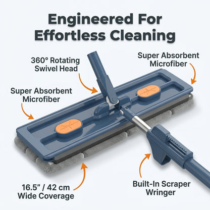 Hands-Free Microfiber Mop — Effortless Cleaning Without Wet Hands