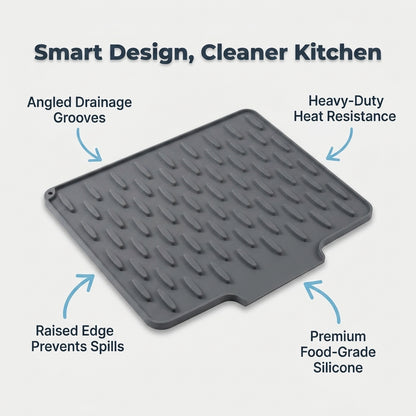 Silicone Drying & Heat-Resistant Mat — Dry Dishes & Protect Counters Without Bulky Racks