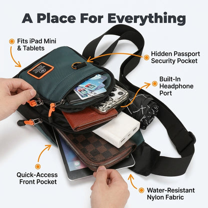 Multi-Compartment Crossbody Bag — Carry Essentials Without Bulky Backpacks