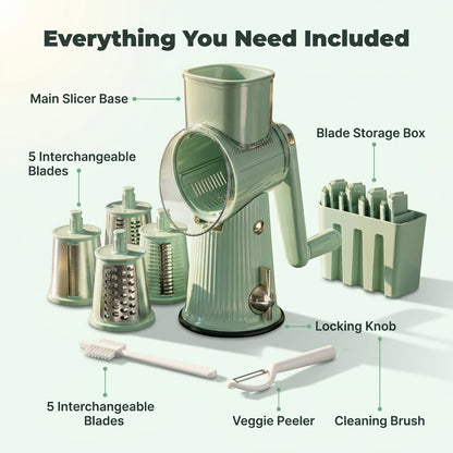 Rotary Vegetable Slicer — Slice, Shred & Grate Fresh Ingredients In Seconds