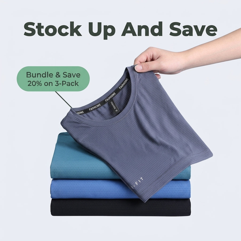 Ice Silk Round Neck T-Shirt — Stay Cool Without Heavy Summer Shirts