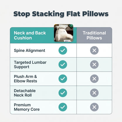 Back & Neck Comfort Pillow — Comfortable Lounging Without Stacking Pillows