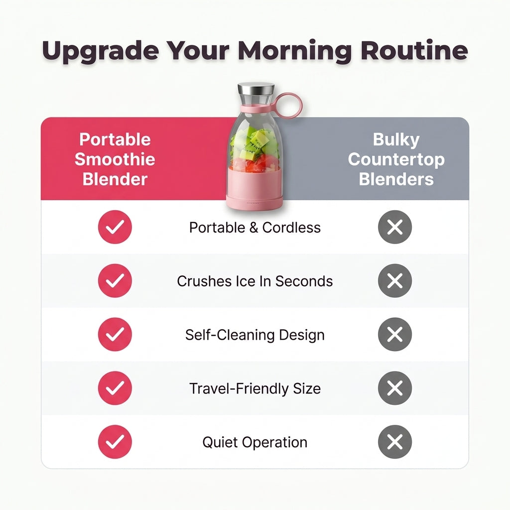 Portable Smoothie Blender — Fresh Smoothies Without Bulky Blenders