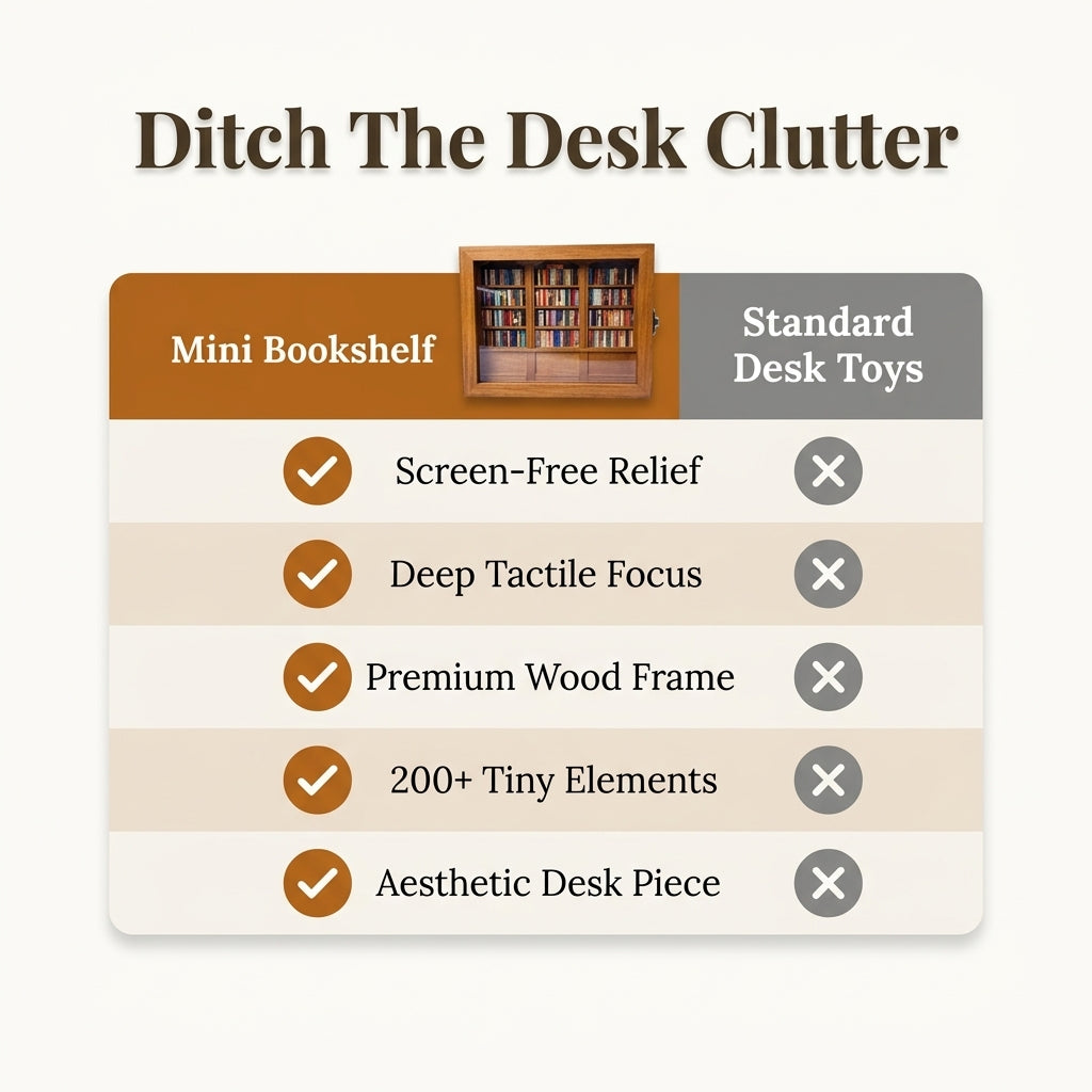 Miniature Anxiety Bookshelf — A Satisfying Reset Ritual For Restless Hands