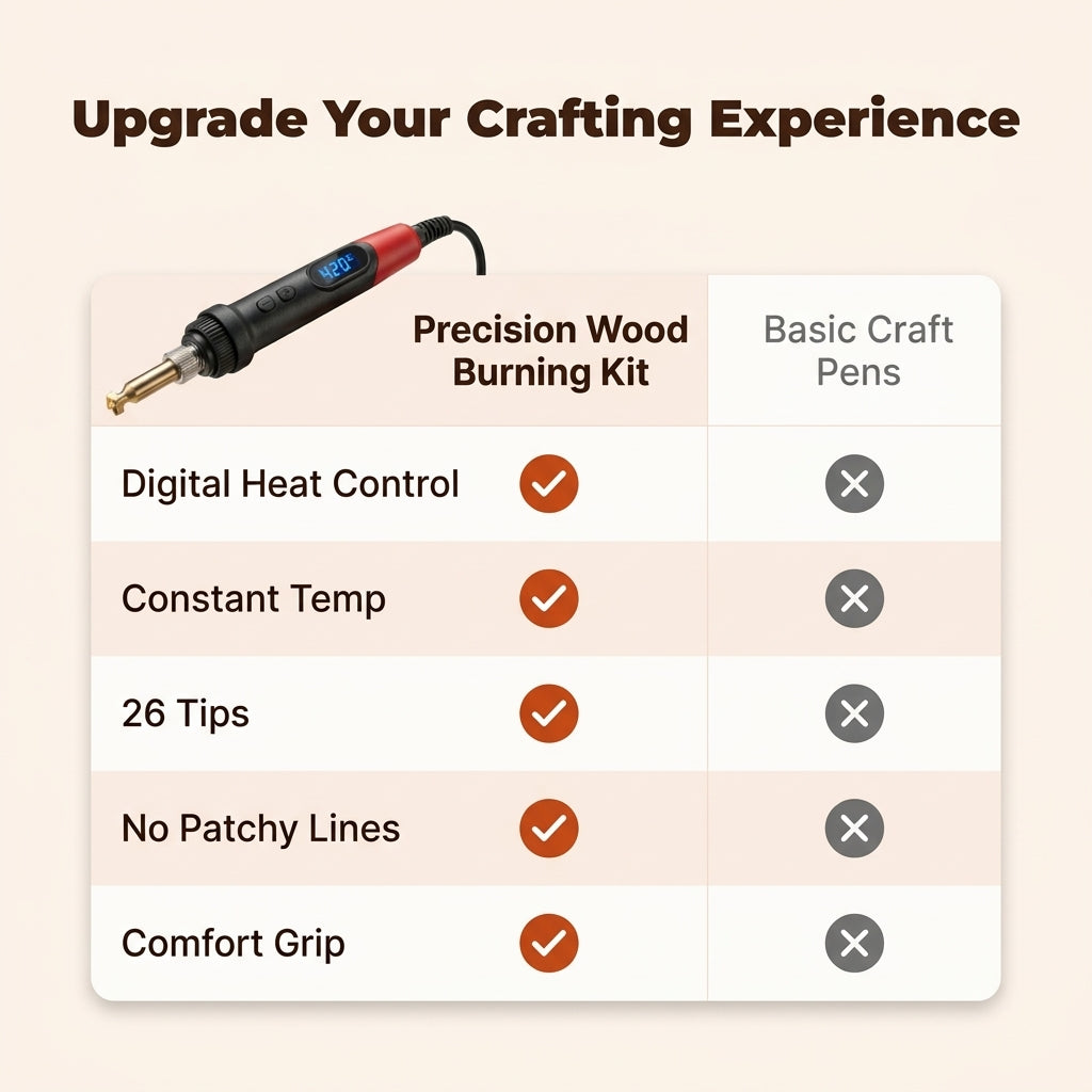 Wood Burning Craft Pen Kit — Personalized Crafting Without Uneven Burn Marks