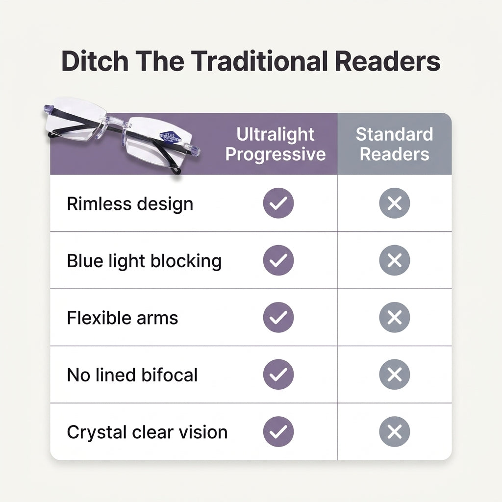 Ultralight Progressive Reading Glasses — Clearer Reading Without Heavy Frames