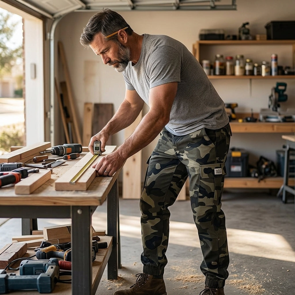 Casual Camo Work Pants — Practical Storage Without Bulky Workwear