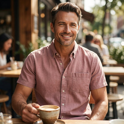 Classic Cotton Short-Sleeve Shirt — Clean Vintage Style Without Heavy Layers