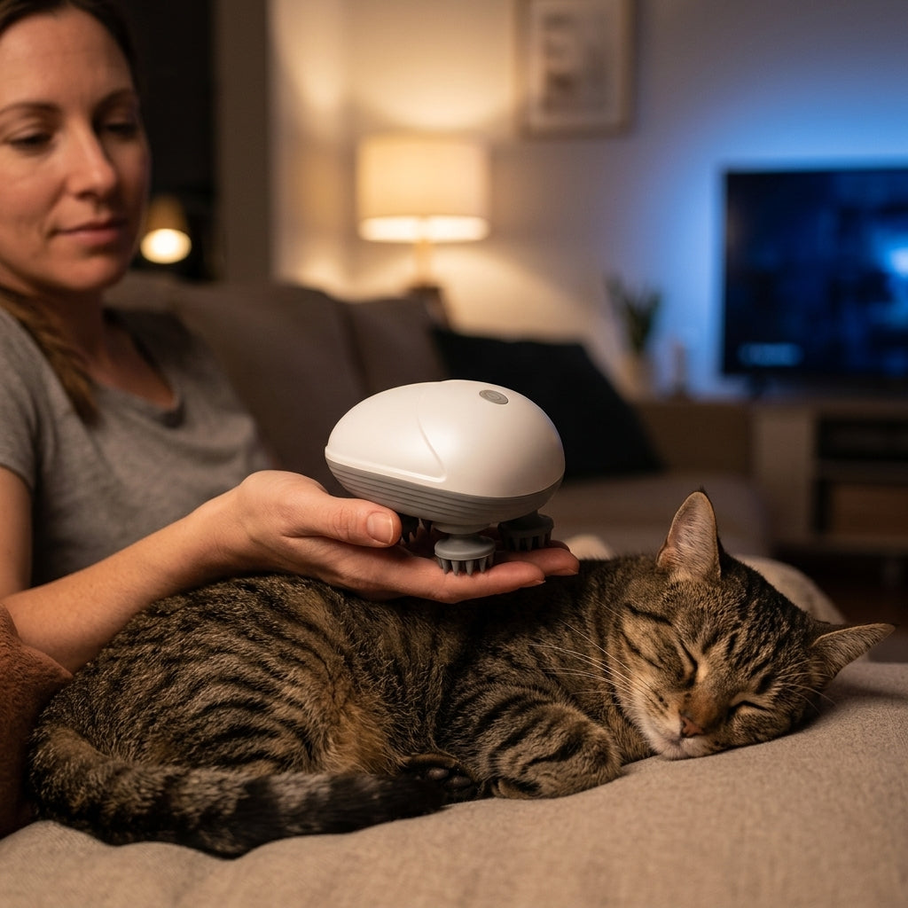 Electric Cat Massage Brush — Gentle Full-Body Massage Without Constant Hand Brushing