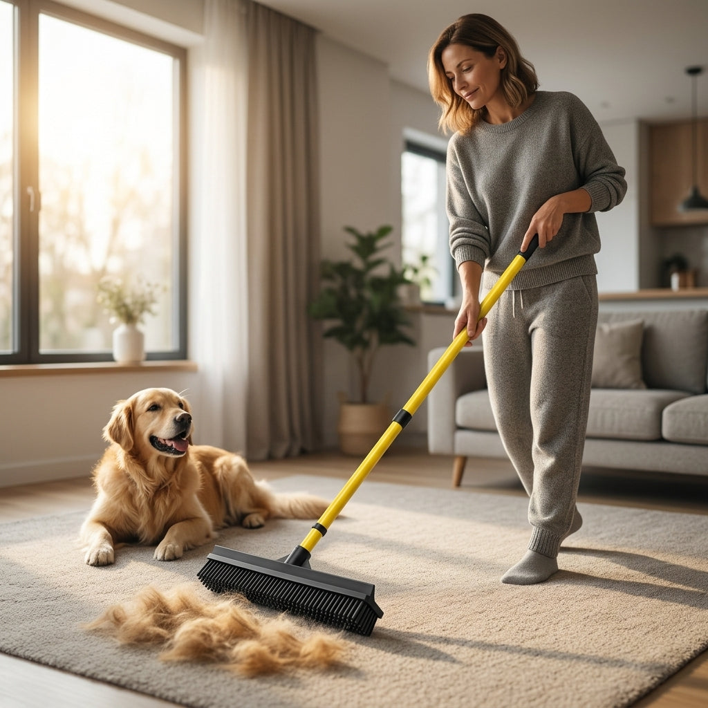 Pet Hair Removal Broom — Lift Stubborn Fur Without Vacuums, Sticky Rollers, Or Endless Sweeping
