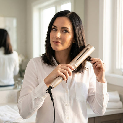 2-in-1 Hair Straightener & Curler — Sleek Hair Or Soft Curls With One Styling Tool