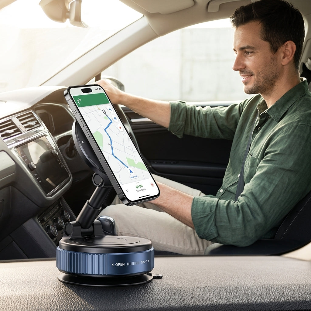 360° Foldable Magnetic Car Phone Mount — Stable Phone Viewing Without Bulky Holders