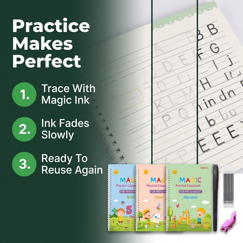 Magic Groove Practice Copybook — Guided Writing Practice Without Boring Worksheets