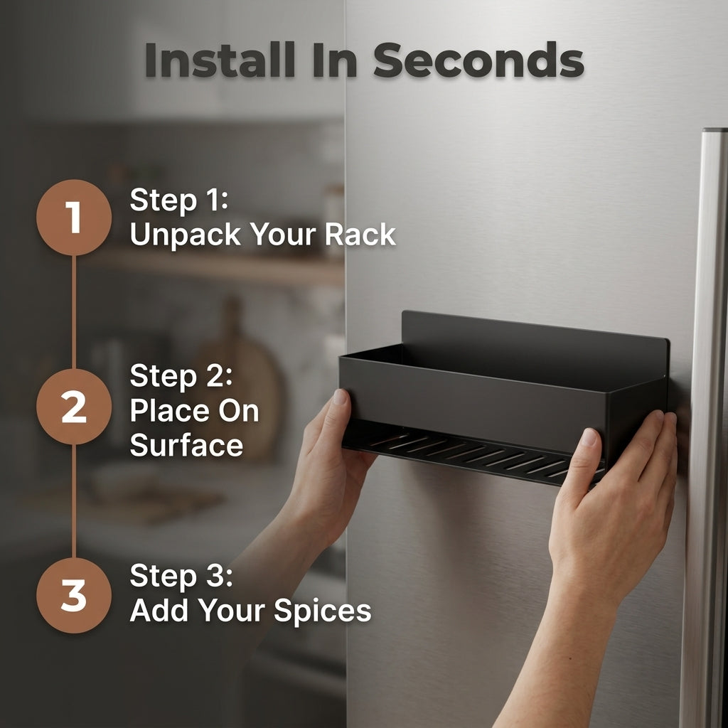 Magnetic Spice Rack Organizer — Instant Extra Storage Without Drilling Or Counter Clutter