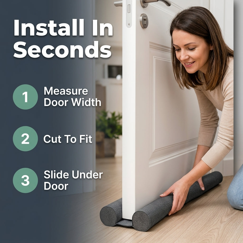 Door Bottom Seal Strip — Block Drafts, Pests & Noise Without Damaging Your Door