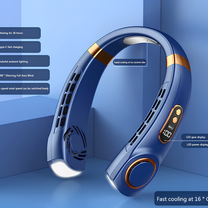 Wearable 5-Speed Neck Fan — Stay Cool Hands-Free Without Carrying A Fan