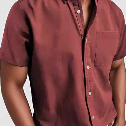 Classic Cotton Short-Sleeve Shirt — Clean Vintage Style Without Heavy Layers