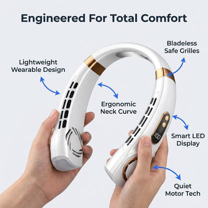 Wearable 5-Speed Neck Fan — Stay Cool Hands-Free Without Carrying A Fan