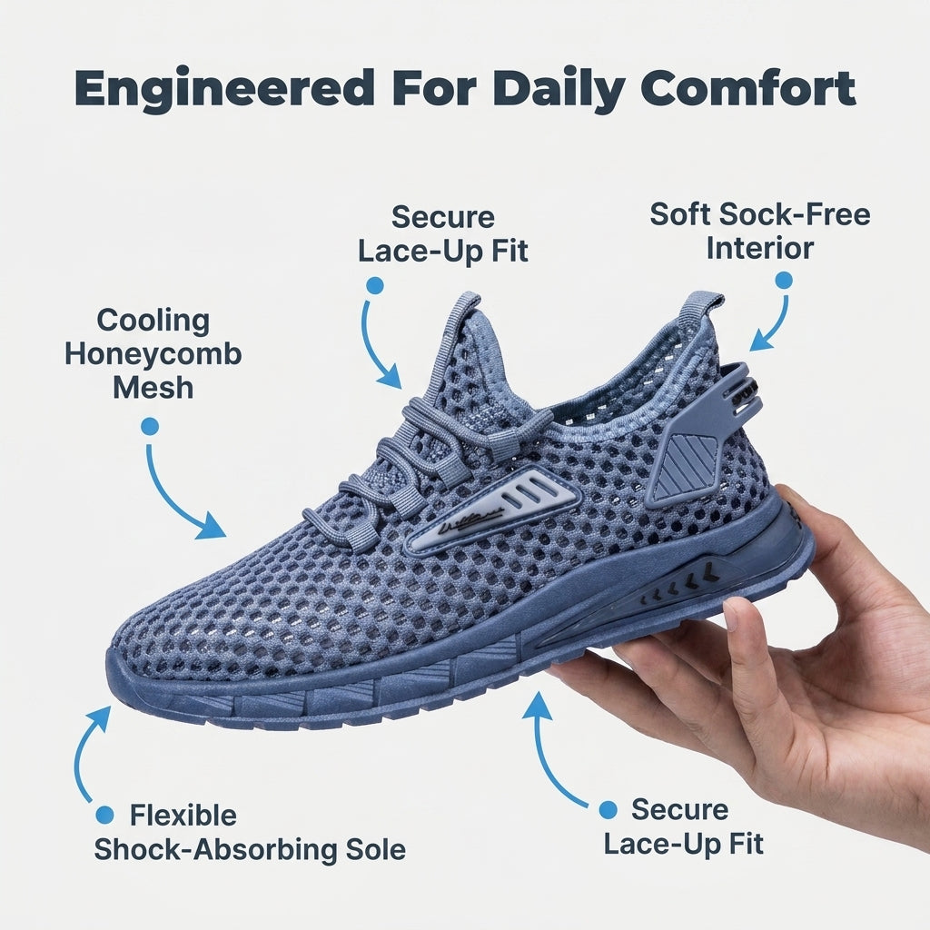 Breathable Mesh Sneakers — All-Day Comfort Without Heavy Shoes