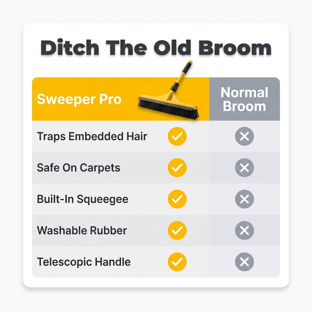 Pet Hair Removal Broom — Lift Stubborn Fur Without Vacuums, Sticky Rollers, Or Endless Sweeping
