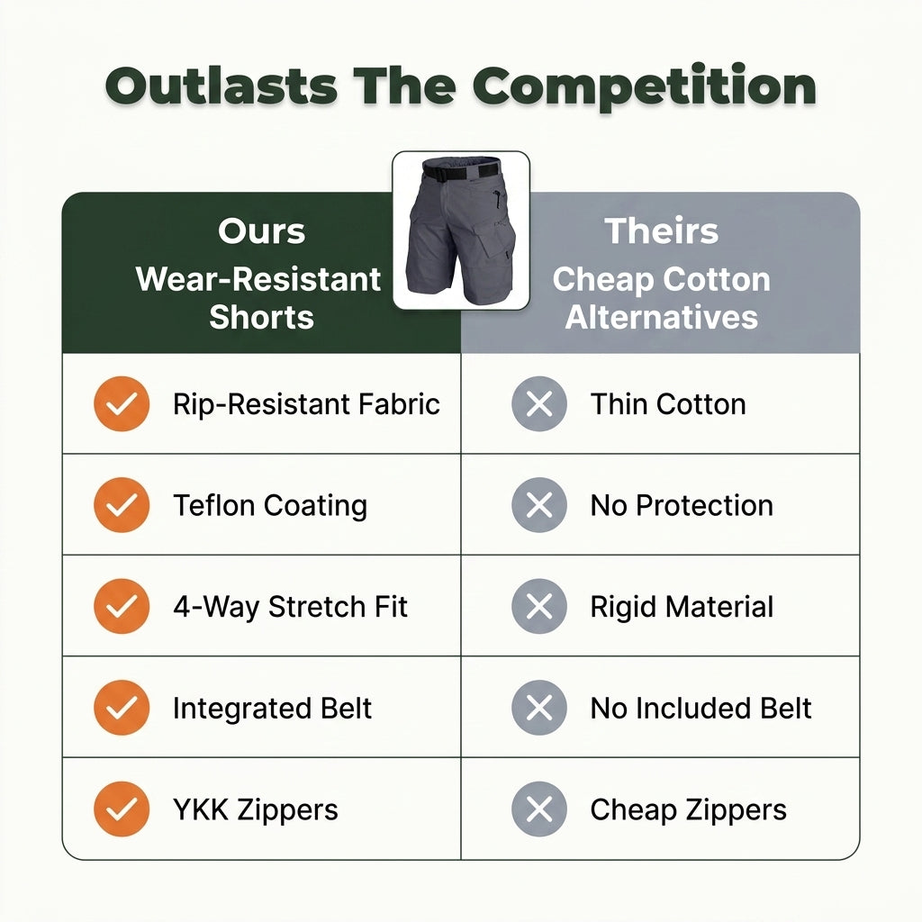 Outdoor Cargo Shorts — Durable Utility Without Stiff, Heavy Shorts
