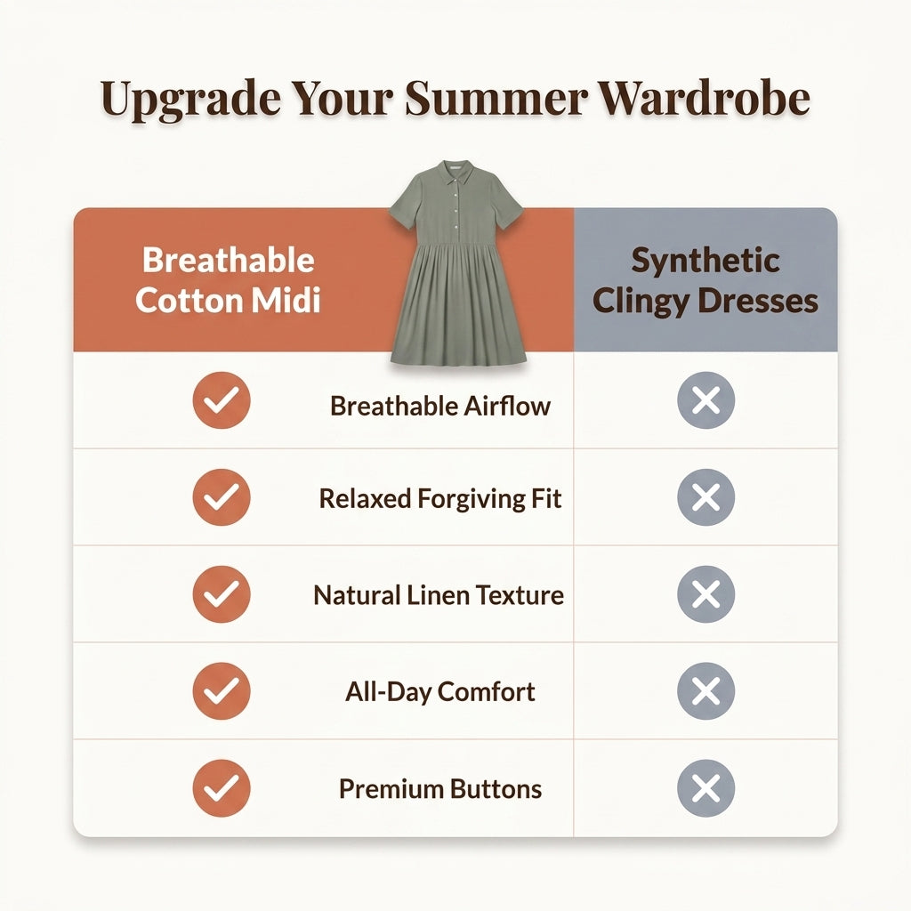 Cotton Linen Midi Dress — Breezy Summer Style Without Outfit Stress