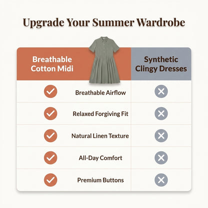 Cotton Linen Midi Dress — Breezy Summer Style Without Outfit Stress
